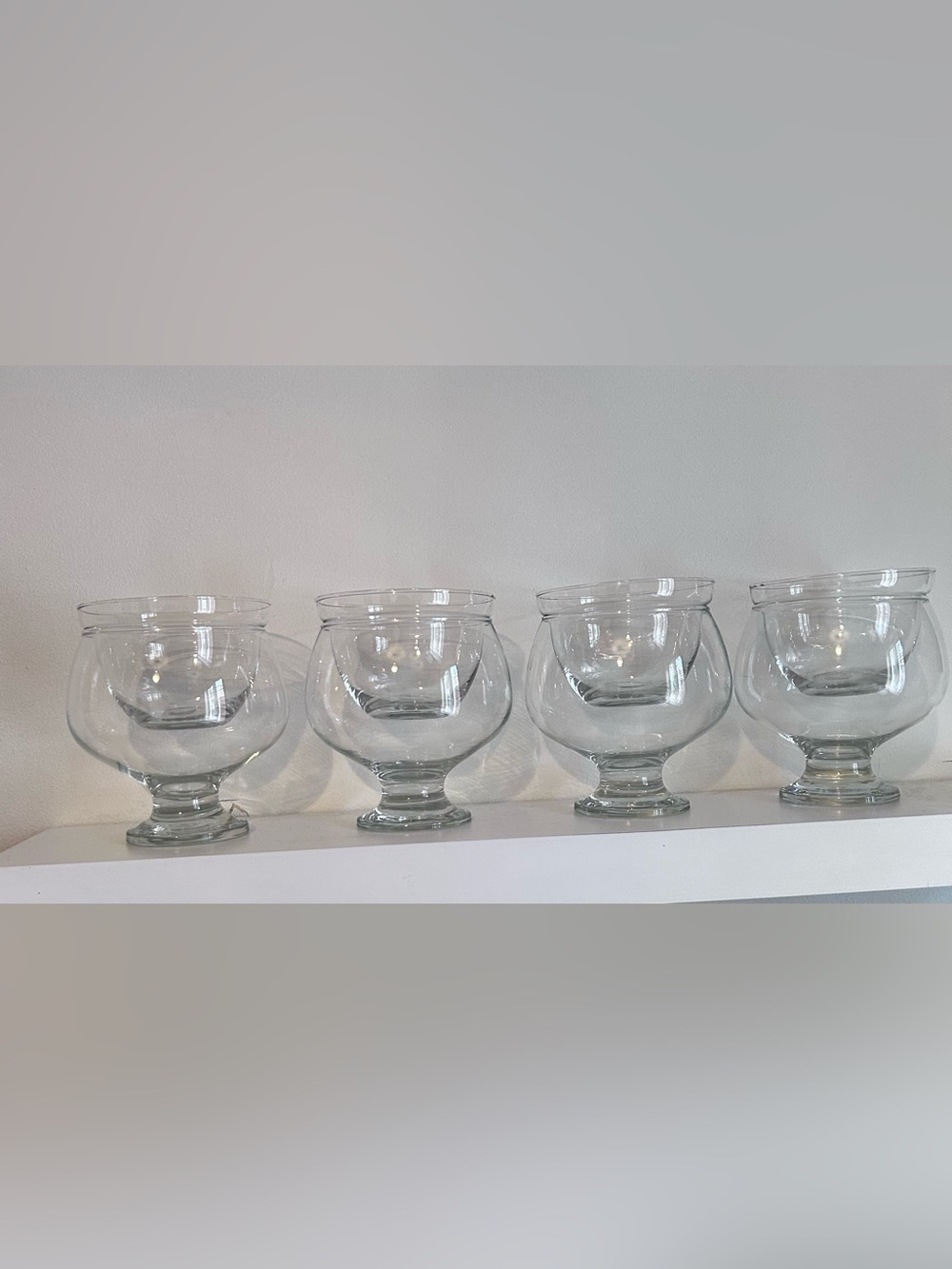 4 Clear Glass Shrimp Cocktail Bowls